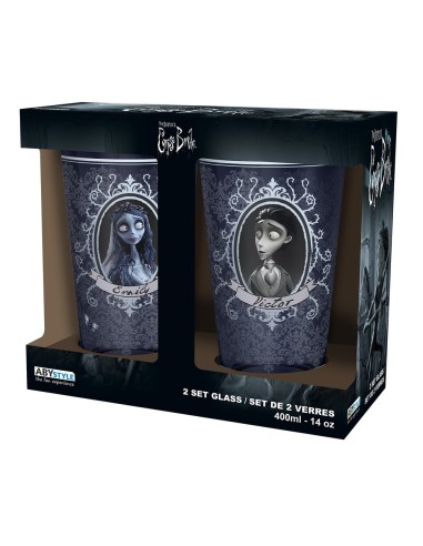 JUEGO DE 2 VASOS XXL VICTOR & EMILY CORPSE BRIDE