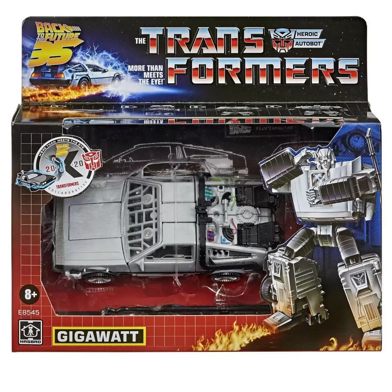 TRANSFORMERS X BACK TO THE FUTURE Figurine Gigawatt Delorean Hasbro