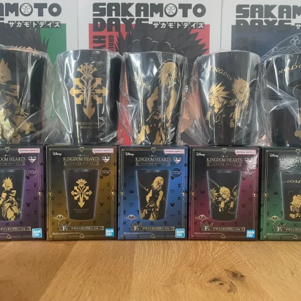 Kingdom Hearts - Complete Set of 5 320 ml Plastic Glasses - Ichiban Kuji Linking Hearts (Prize F)