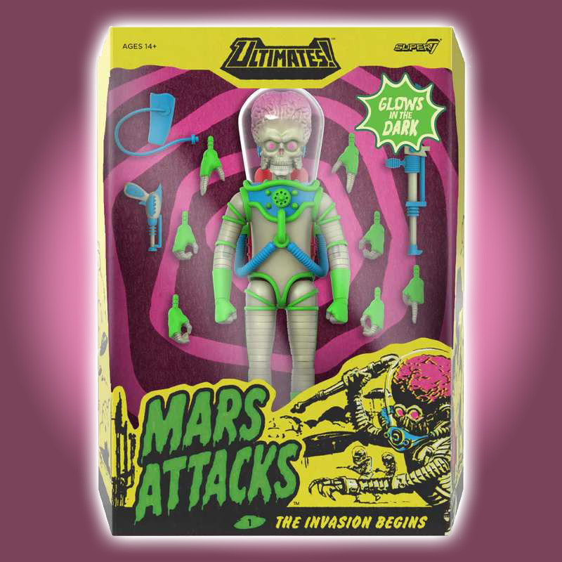 MARS ATTACKS Figurine Ultimates Martian Invasion Begins Glow In The Dark Super7